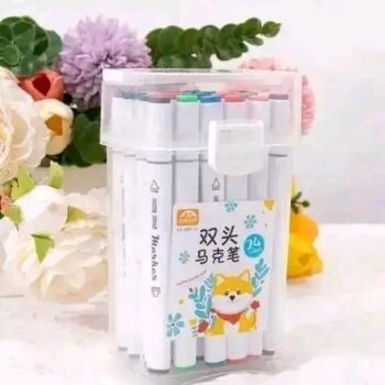 12psc Markers Art Markers Set Drawing Markers Colour Markers Dual Tip Brush Pens&Chisel Based Art Markers For Kids, Adults Coloring Twin Markers Set (12 pcs Markers Set)
