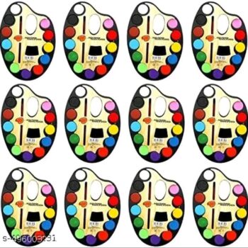 Water Color Palette with Paint Brush Set of 12